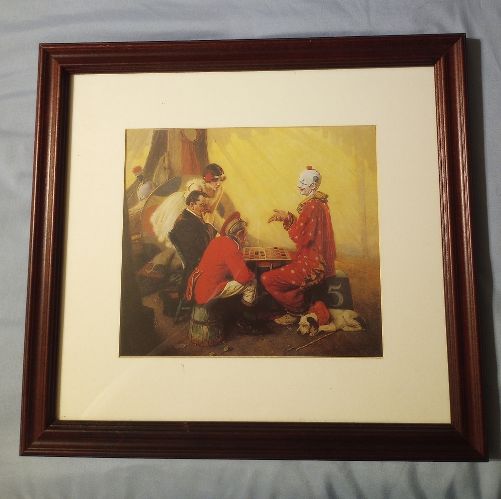 Norman Rockwell Framed Picture 'Checkers'